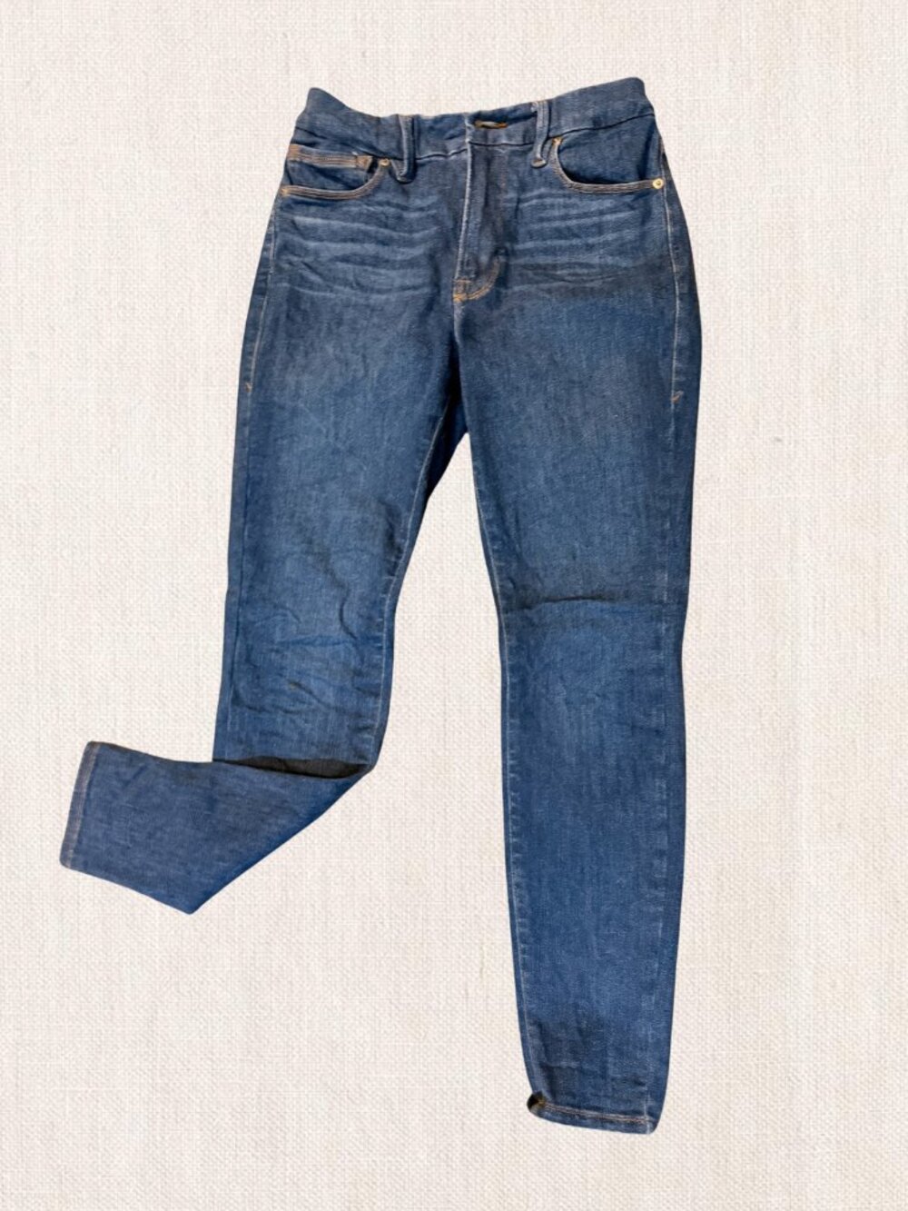 Good American Good Waist Skinny Jeans Medium Wash Denim Size 6–12